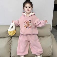 批发女童冬季加绒加厚卫衣卫<b class='q'>裤</b>套装女宝宝冬款套头上衣<b class='q'>裤</b>子<b class='q'>儿童</b>装冬装