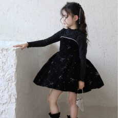 批发女童秋冬季背心裙套装2025新款<b class='q'>儿童</b>打底衫甜美蓬蓬吊带<b class='q'>裙子</b>两件套