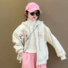 批发<b class='q'>女</b><b class='q'>童</b>2025冬新款<b class='q'>时尚</b>甜美小猫加绒加厚上衣韩版<b class='q'>时尚</b>连帽外套卫衣女