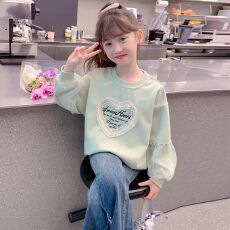 批发<b class='q'>女童</b>秋<b class='q'>装</b>卫衣2026新款儿童洋气韩版甜美女孩秋爱心字母<b class='q'>长袖</b>上衣女