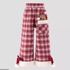 新中式年服裤子2026新款中式年服一体绒汉服儿童过年裤子拜年服裤