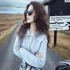 批发AI图 翻领立领均可 韩系毛衣外套女<b class='q'>百搭</b>内搭打底针织上衣