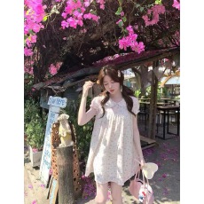 批发PtonUmi 春樱漫语 碎花衬衫裙女早春漂亮娃娃领<b class='q'>连衣裙</b>子