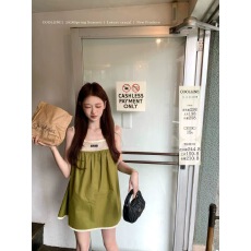 批发COOLLINE林子熙 六本木初访 MIU系苔藓绿娃娃裙/<b class='q'>长裙</b>套组