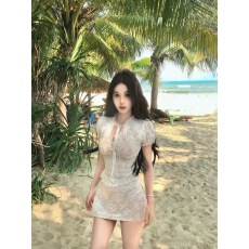 批发Mejiu蜜九玲珑间奏辣妹风设计感蕾丝衬衫女夏约会氛围感上衣