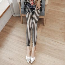 批发95涤 <b class='q'>网纱</b>花色<b class='q'>打底裤</b>外穿女弹力高腰防晒裤小脚裤九分裤夏季