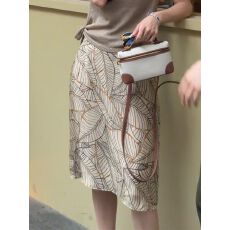 批发100聚酯纤维 印花设计半身裙女2025夏季流行新款高腰显瘦<b class='q'>时尚</b>百搭