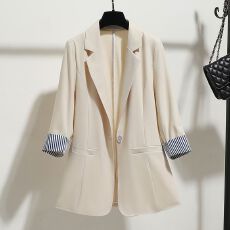 批发小西装外套女2025年春<b class='q'>夏</b>季新款韩版修身垂感薄款七分袖西服上衣女