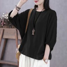 批发新款蝙蝠<b class='q'>袖</b>加肥加大码女装胖mm夏天短<b class='q'>袖</b><b class='q'>上衣</b>遮肚小衫五分<b class='q'>袖</b><b class='q'>上衣</b>潮