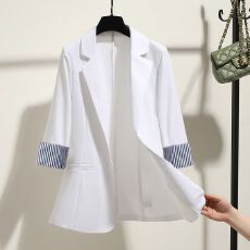 批发小西装外套女2025年春夏季新款韩版修身垂感薄款七分袖<b class='q'>西服</b>上衣女