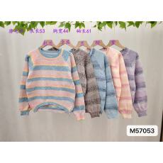 批发韩系慵懒风圆领渐变色针织百搭长袖