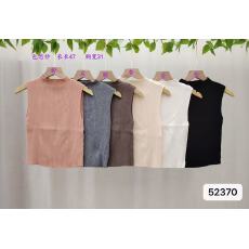 批发<b class='q'>时尚</b>半高领纯色坑条显瘦针织背心