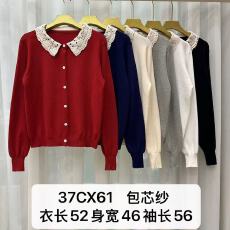 批发气质通勤<b class='q'>包</b><b class='q'>芯</b>纱开衫女多色蕾<b class='q'>丝</b>领
