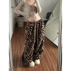 批发虎纹双面绒#有口袋有束脚绳原版面料#睡裤女冬季家居裤可外穿过冬