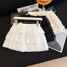 批发实价实拍~古董洋娃娃 <b class='q'>蕾丝</b>用量蛋糕网纱蓬蓬裙纯欲高腰半身裙女