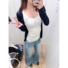 批发小个子美式折痕水洗宽松阔腿牛仔裤女2026新款<b class='q'>高腰</b>显瘦直筒拖地裤
