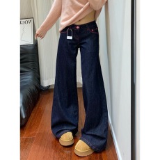 批发小个子美式辣妹撞色低腰阔腿<b class='q'>牛仔裤</b>女直筒宽松显瘦垂感拖地裤子