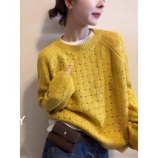 批发软糯羊毛针织衫女<b class='q'>欧洲站</b>2025秋季<b class='q'>新款</b>时尚编织纹镂空宽松套头毛衣