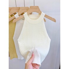 批发挂脖上衣针织小吊带背心女夏外穿2026新款修身内搭打底衫无袖上衣