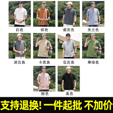 批发支持退货 T1002# 210克索罗娜 休闲大码宽松POLO领短袖T恤