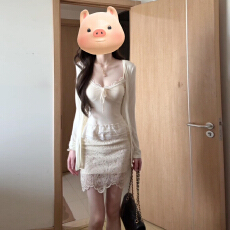 批发法式蕾丝花边针织吊带<b class='q'>连衣裙</b>子女夏季2025新款巨好看穿搭一整套装