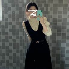 批发法式<b class='q'>波点</b><b class='q'>衬衫</b>黑色背带超火连衣裙子女套装秋冬季穿搭2025新款长裙