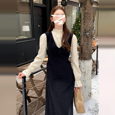 批发法式<b class='q'>波点</b><b class='q'>衬衫</b>黑色背带超火连衣裙子女套装秋冬季穿搭2025新款长裙