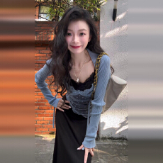 批发御姐风黑色蕾丝吊带<b class='q'>连衣</b>裙子女装2025秋季新款韩系高级感<b class='q'>长裙</b>套装