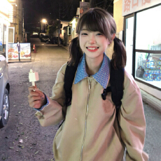 批发美式复古翻领开衫外套女秋季2025<b class='q'>新款</b>慵懒风宽松休闲工装<b class='q'>夹克</b>上衣