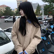 批发美式复古翻领开衫外套女秋季2025<b class='q'>新款</b>慵懒风宽松休闲工装<b class='q'>夹克</b>上衣