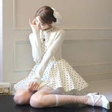 批发富家千金波点背心连衣裙子女早秋季2025新款法式公主<b class='q'>蓬蓬</b>短<b class='q'>裙套装</b>