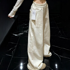 批发休闲阔腿糯米裤子女秋冬季2025新款爆款加厚宽松bf慵懒风运动卫裤