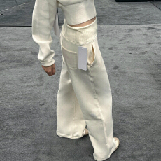 批发休闲阔腿糯米裤子女秋冬季2025新款爆款加厚宽松bf慵懒风运动卫裤