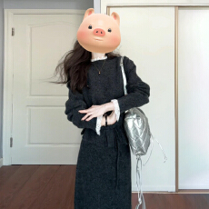 批发法式<b class='q'>蕾丝</b>拼接针织连衣裙子女秋季2025高级感气质长裙穿搭<b class='q'>套装</b>