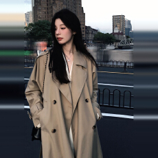 批发英伦风卡其色<b class='q'>风衣</b>外套女秋冬季2025新款韩系高级巨好看中长款大衣