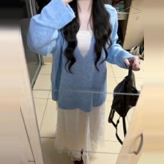 批发绿色毛衣慵懒高级感2025新款女秋冬<b class='q'>针织衫</b>内搭巨好看的秋装一整套