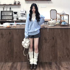 批发绿色毛衣慵懒高级感2025新款女秋冬<b class='q'>针织衫</b>内搭巨好看的秋装一整套