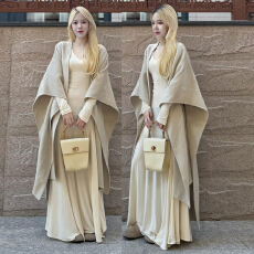 批发法式高级感长袖针织连衣裙子女秋冬新款气质打底巨好看包臀长裙子