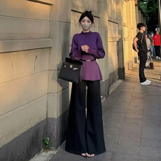 批发韩系深冬穿搭黑色针织<b class='q'>连衣裙</b>子女秋冬季2025新款巨好看一整套长裙