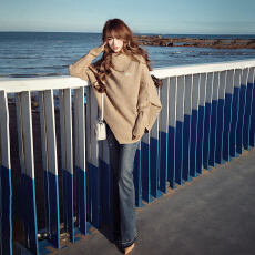 miu系千金风高领毛衣女秋冬2025新款斗篷针织外套不规则披风上衣