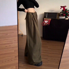 批发今年流行爆款白色休闲阔腿裤<b class='q'>女</b>秋冬小个子独特超好看宽松加厚<b class='q'>长裤</b>