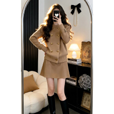 批发法式高级感<b class='q'>小香</b>风针织毛衣连衣裙子女秋冬新款巨好看冬装一整套裙