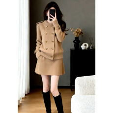 批发法式高级感<b class='q'>小香</b>风针织毛衣连衣裙子女秋冬新款巨好看冬装一整套裙