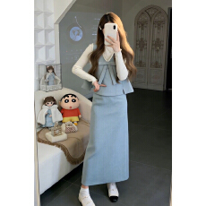 批发2026新款富家千金小香温柔风毛衣连衣裙子三件套秋冬季长裙套装女