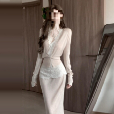 批发韩系独特漂亮巨好看的掐腰连衣裙女秋冬新款收腰显瘦独特漂亮裙子