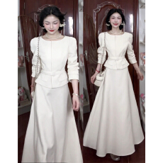 批发2026年新款富家千金小香风套装<b class='q'>连衣裙</b>子女<b class='q'>冬季</b>巨好看穿搭一整套装