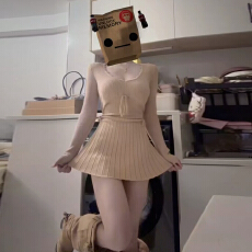 批发韩系纯欲针织长袖连衣裙女2025新款秋冬气质收腰打底内搭a字短裙