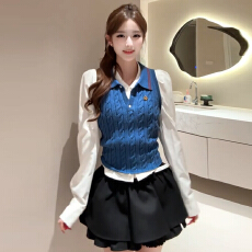 批发超好看毛衣衬衫连衣裙女秋冬季2026新款小个子香风miu系穿搭套装