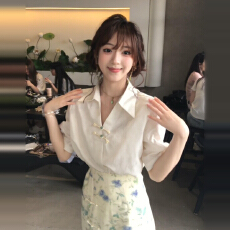 批发新中式国风穿搭绿色衬衫<b class='q'>套装</b>连衣裙子女夏季2026新款绝美漂亮短裙