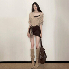 批发2026新款辣妹吊带<b class='q'>连衣裙</b>子女夏季独特巨好看掐腰包臀短裙套装秋冬